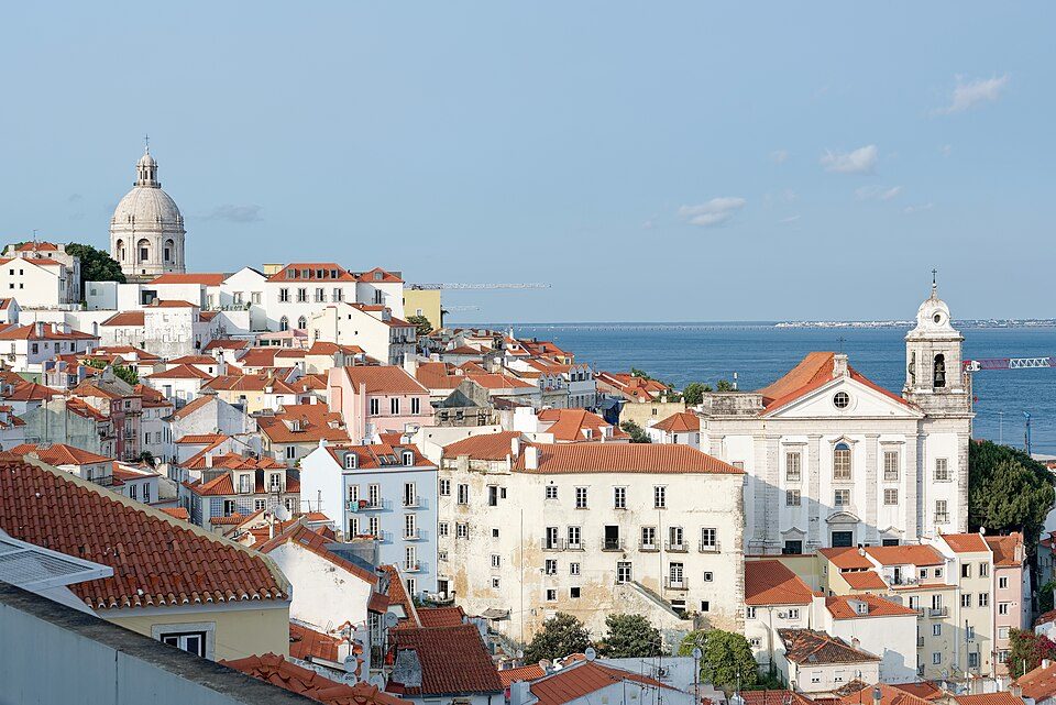 Alfama neighborhood context: rooftops seen from Santa Luzia, not a view from Memmo Alfama.
